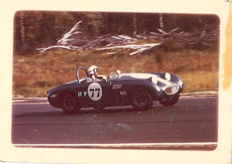 Jim Barbour racing an Austin-Healey Sprite.